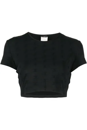 CHANEL Haut crop à logo brodé (1997)