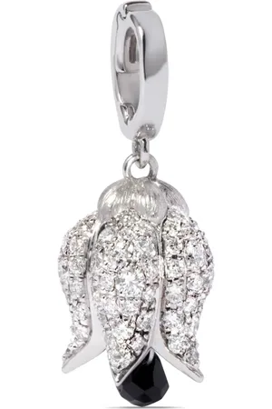 ANNOUSHKA Pendentif Tulips en or blanc 18ct pavé de diamants