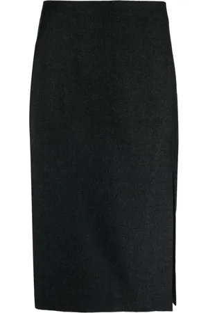 THEORY Jupe en laine vierge à taille haute