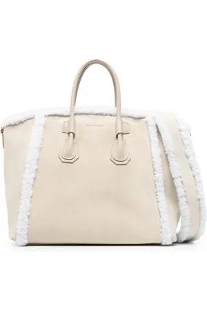 Givenchy Sac cabas en cuir à bords en peau lainée
