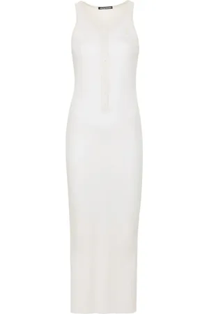ANDREADAMO Robe longue en maille fine nervurée