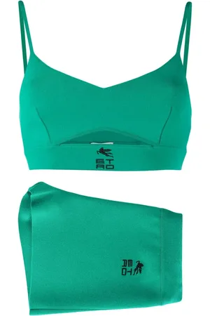Etro Ensemble short-brassière en maille fine à logo brodé