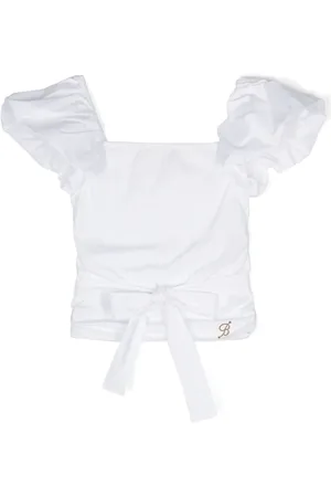 MISS BLUMARINE Blouse froncée à plaque logo