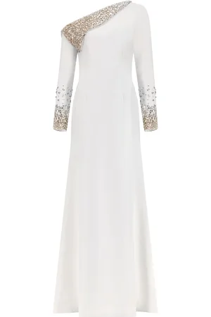 Dina Melwani Robe longue à ornements en cristal