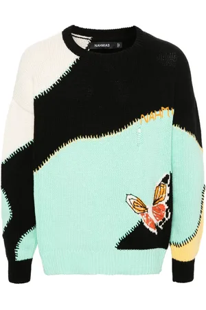 Nahmias Pull Butterfly en maille intarsia