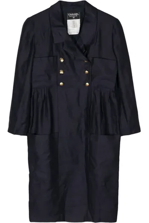 CHANEL Manteau croisé à boutons logo (années 1990)