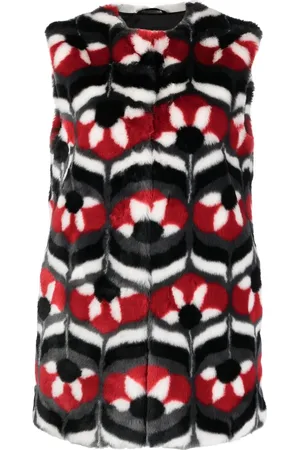 Moschino Gilet en fourrure artificielle à motif géométrique