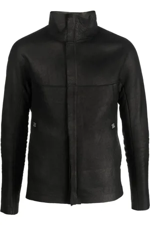 ISAAC SELLAM EXPERIENCE Veste zippée en cuir à effet froissé
