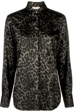 BLANCA Chemise en satin à imprimé léopard