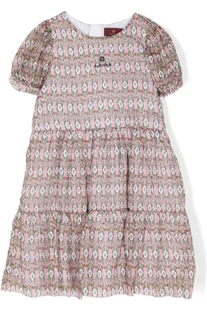 Aigner Robe froncée à imprimé géométrique