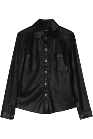 CHANEL Chemise en cuir à manches longues