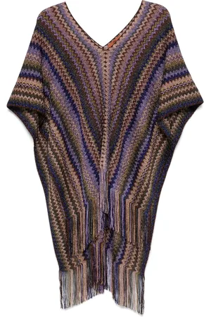 Missoni Poncho à motif zig-zag signature