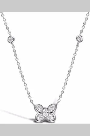 Pragnell Collier Butterfly en or blanc 18ct à pendentif orné de diamants