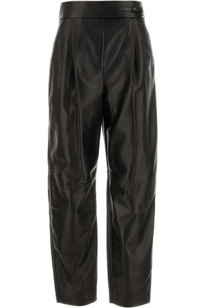Giorgio Armani Pantalon en cuir à coupe droite