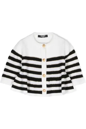 Balmain Cardigan rayé à design péplum