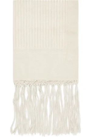 Brunello Cucinelli Serviette rayée à détail en macramé