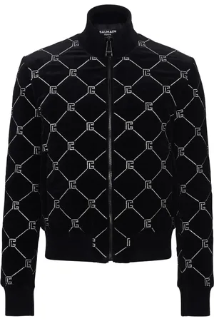 Balmain Veste bomber à ornements strassés