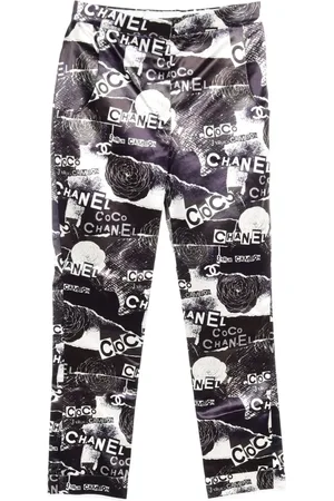 CHANEL Pantalon à imprimé Camellia (1986-1988)