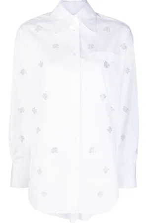 Jacob Cohen Chemise en coton à ornements en cristal