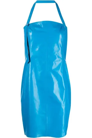 DROME Robe courte en cuir à dos-nu