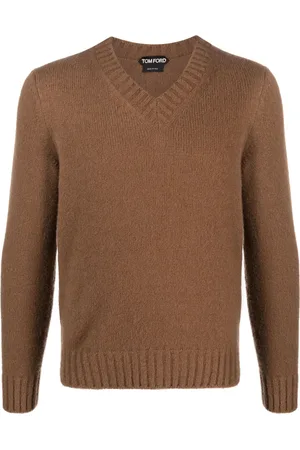 Tom Ford Pull en maille nervurée à col v