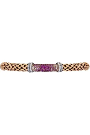 FOPE Bracelet Flexible en or et blanc 18ct serti de saphirs roses et de diamants