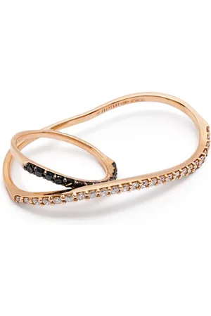 ANAPSARA Bague double en or 18ct pavée de diamants