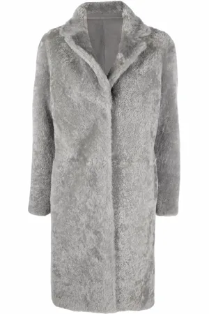 LISKA Manteau en peau lainée à simple boutonnage
