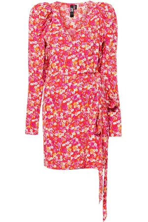 ROTATE X Reina Olga robe portefeuille à fleurs en jacquard