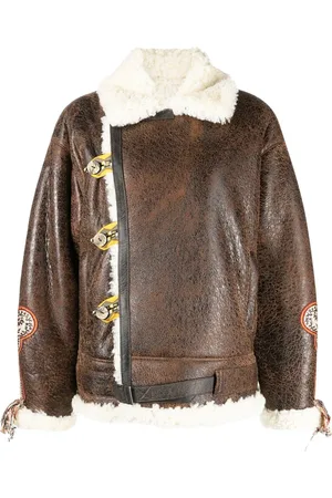 Etro Veste Gina en peau lainée à broderies