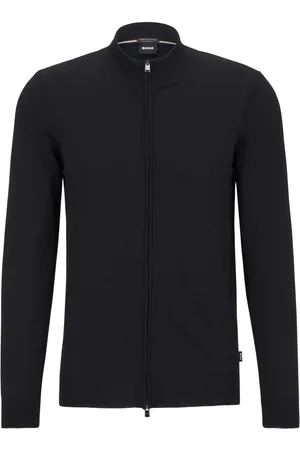 HUGO BOSS Cardigan en laine vierge à fermeture zippée