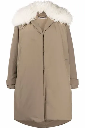 Stella McCartney Manteau à col en fourrure artificielle