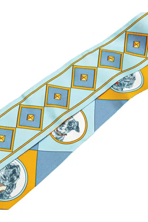 Hermès Foulard Colliers Et Chiens Forever Twilly en soie (2000-2024)