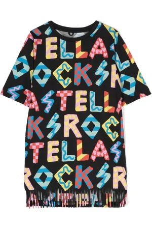 Stella McCartney Robe en coton à logo imprimé