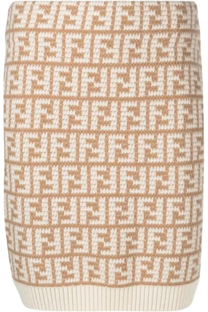 Fendi Jupe en maille à motif FF