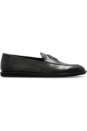 Giorgio Armani Mocassins en cuir à logo brodé