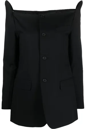 BETTTER Robe blazer évasée en laine à épaules dénudées