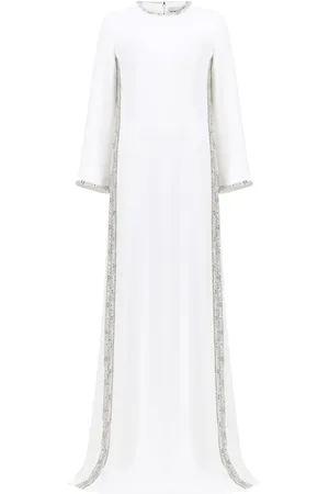Dina Melwani Robe brodée à coupe longue