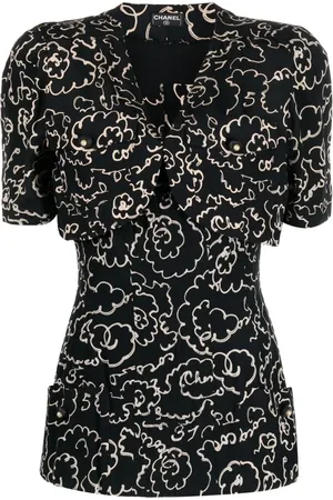 CHANEL Blouse imprimée à manches courtes (1993)