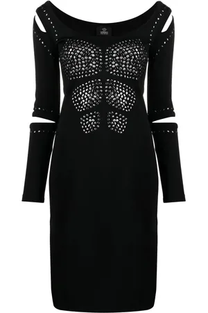 VERSACE Robe cintrée à détails de clous (2010)
