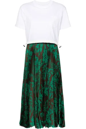 SACAI Robe longue plissée à fleurs