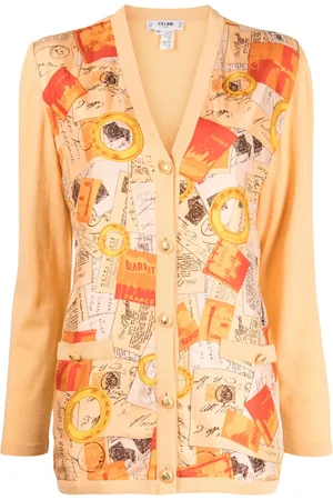 Céline Cardigan imprimé à col v (années 2000)