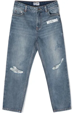 Moschino Jean droit à logo imprimé