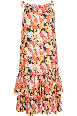 Plan C Robe en coton à fleurs imprimées