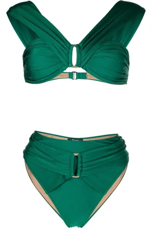 Noire Swimwear Bikini froncé à épaules dénudées