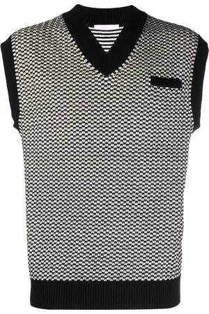 Helmut Lang Gilet en maille à carreaux