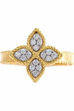 Roberto Coin Bague Princess Flower en 18ct ornée de diamants