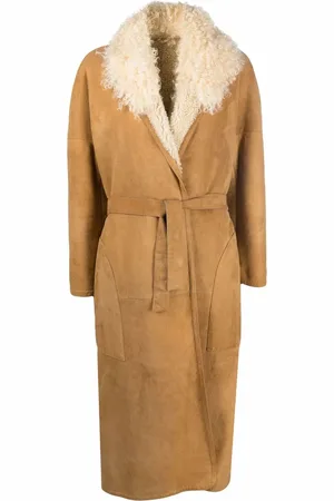 Hermès Manteau en cuir à taille ceinturée (années 1990)