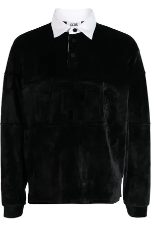 GCDS Polo en velours à logo brodé