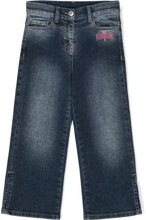 Chiara Ferragni Jean droit à logo brodé